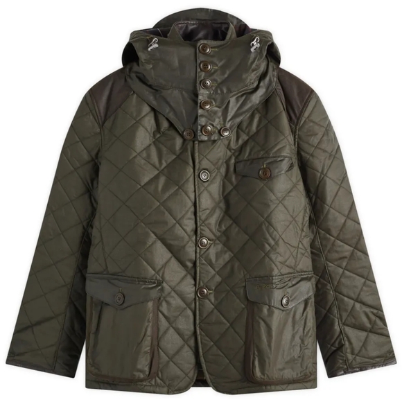 Barbour x TO KI TO Driving Quilted Waxed Jacket - Picture 4 of 5